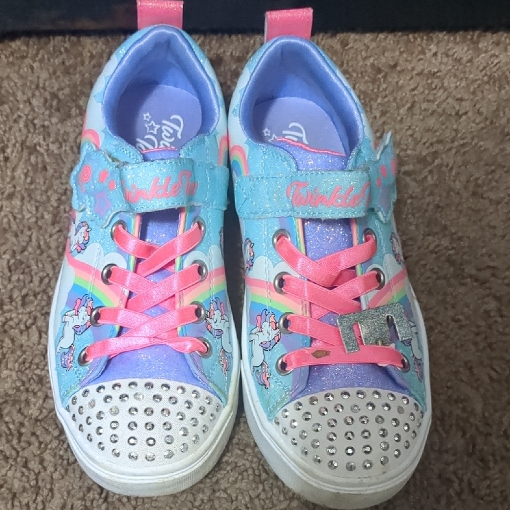 Skechers Kids' Twinkle Toes Unicorn Sneakers - Pink and Blue